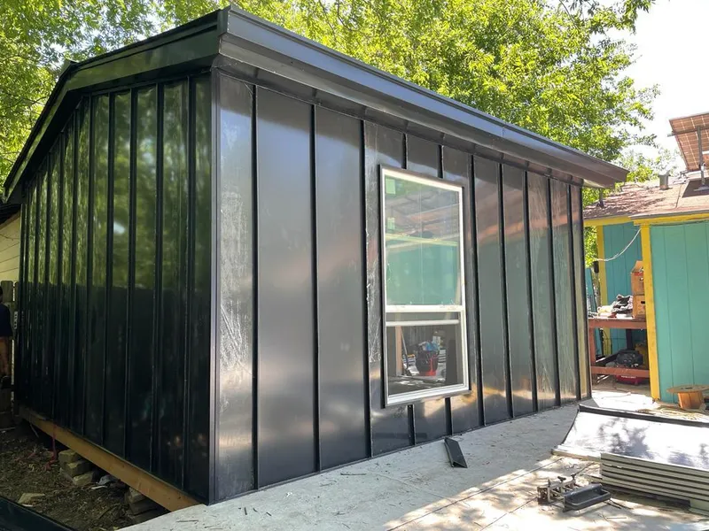 Black standing seam metal wall panels for Metal Roof Installation in Bithlo