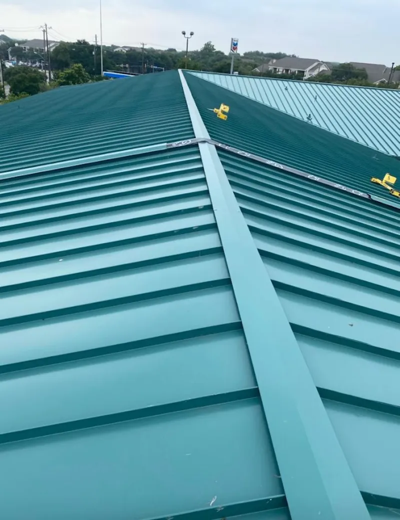 Green commercial metal roof ridge and valley for Metal Roof Repair in Bithlo